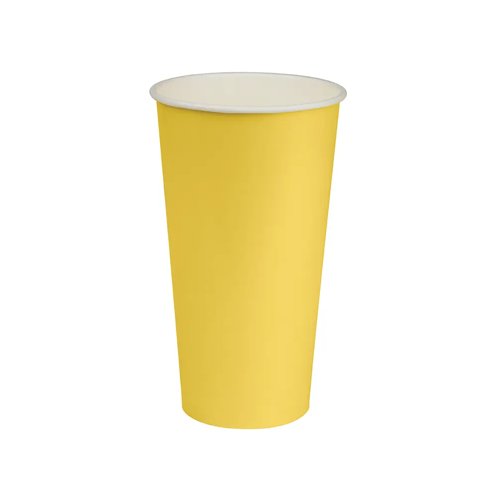 650ml/22 oz Yellow Paper Milkshake Cup