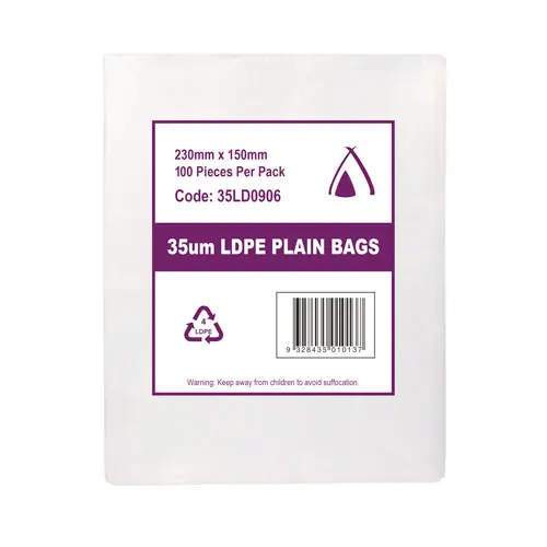 (9x6in) 230x150mm 35um LDPE Poly Bags