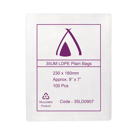 (9x7in) 230x180mm 35um LDPE Poly Bags