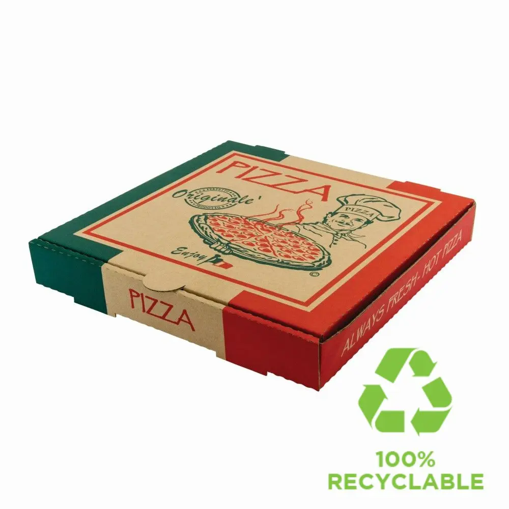 [45-P11B] 11in Brown Originale Printed Pizza Box