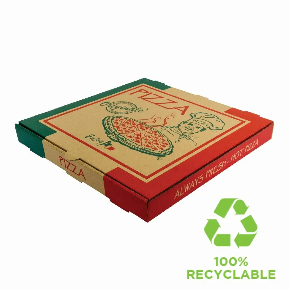 [45-P15B] 15in Brown Originale Printed Pizza Box