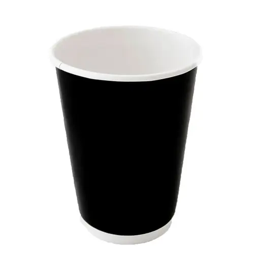 12oz Coffee Cup Double Wall Black