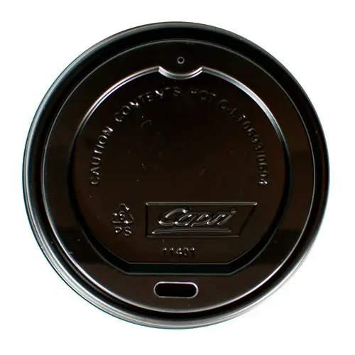 Black Plastic Coffee Lid To Suit Coffee Cup 90mm