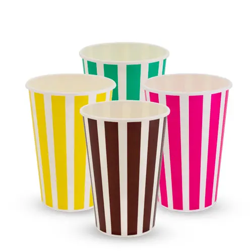 16oz Candy Stripe Paper Milkshake Cups