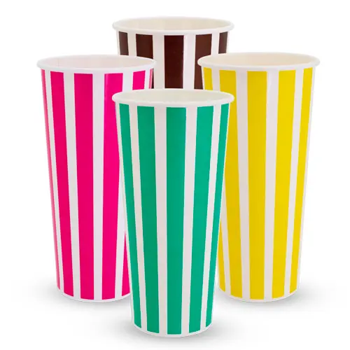 24oz Candy Stripe Paper Milkshake Cups