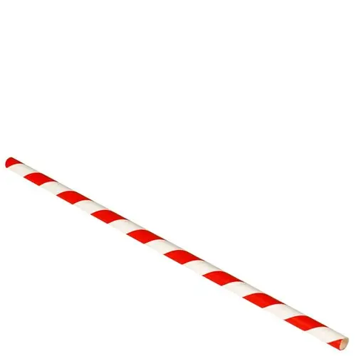 Straw Paper Red/White Stripe