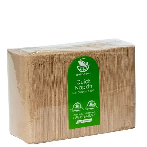 Napkins Quick Dispenser 1 Ply Interleaved Kraft