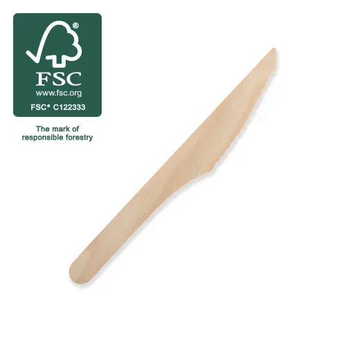 Wooden Cutlery Uncoated - Knife 160mm