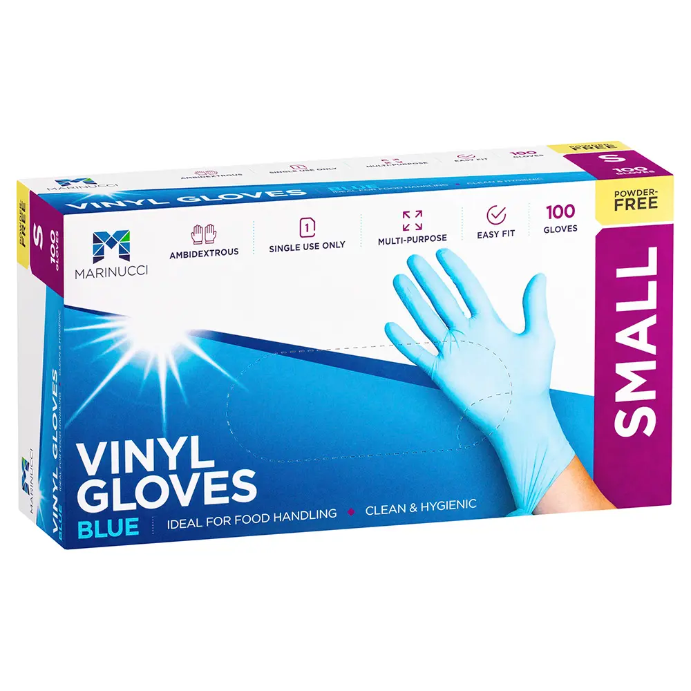 [48-MVGSPFB] Vinyl Gloves Powder Free Blue (Small)