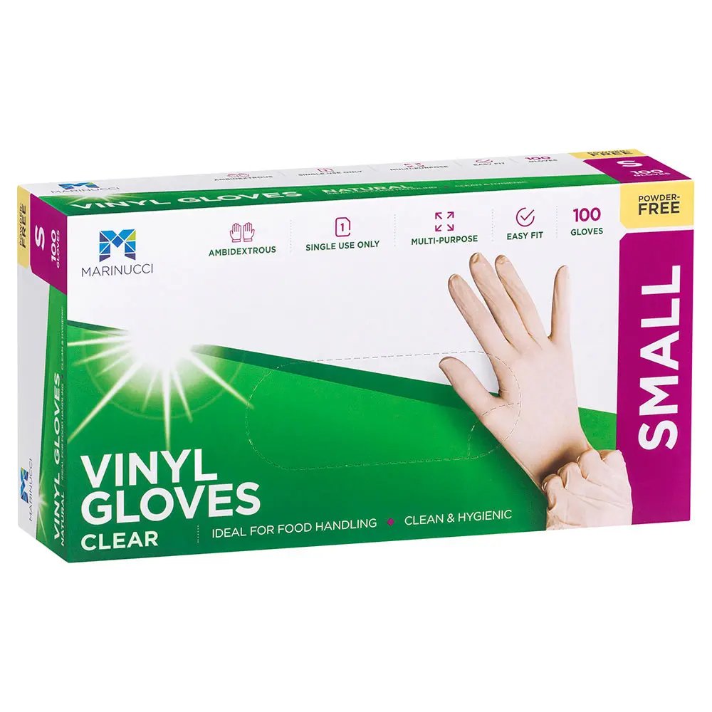 [48-MVGSPF] Vinyl Gloves Powder Free Clear (Small)