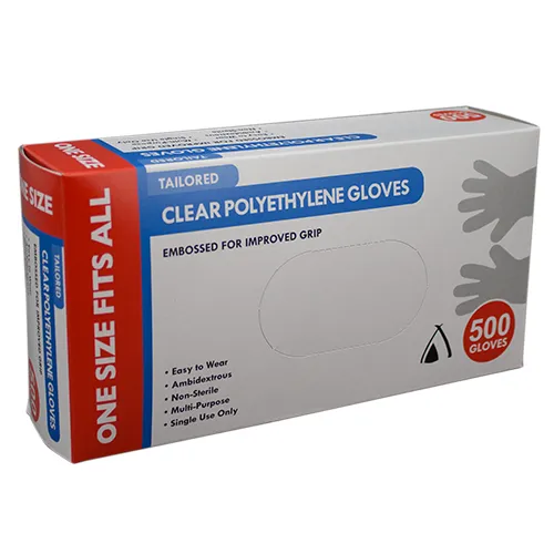 LDPE Clear Embossed Large Gloves