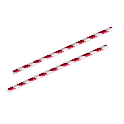 Red Stripe Regular Paper Straw