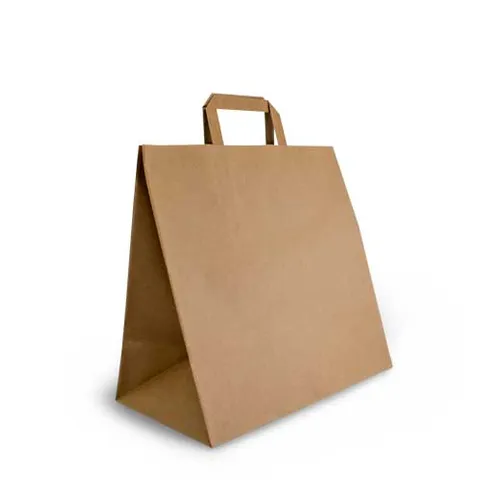 [BKFHBUE-F] Brown Kraft Delivery Flat Handle Bag