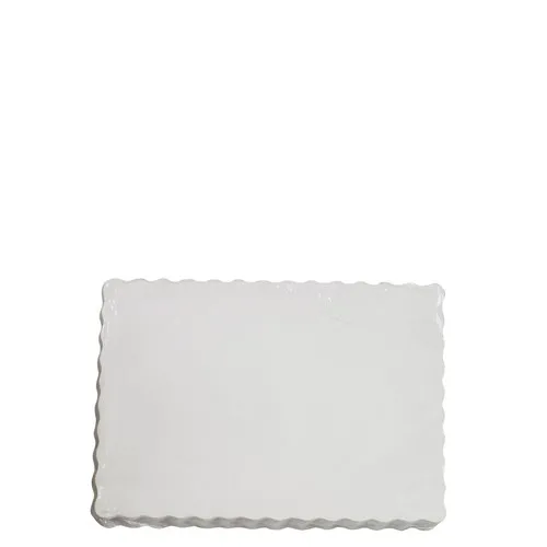 Placemat Scalloped Edge White