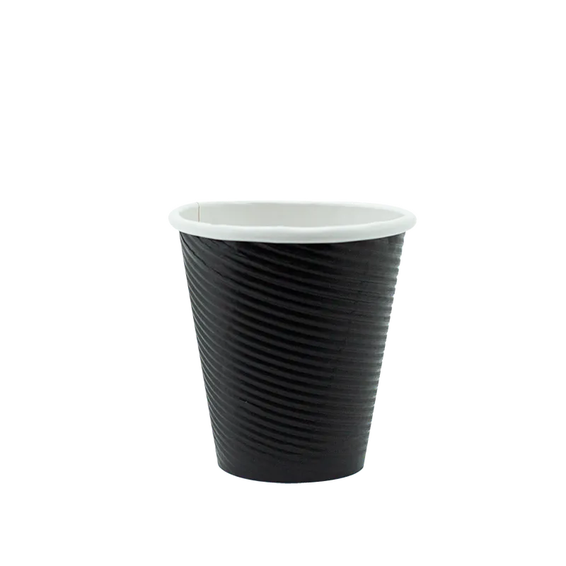 8oz Charcoal Ripple Wall Coffee Cup