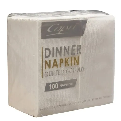 [C-ND0171] Napkins Quilted GT Fold White Dinner