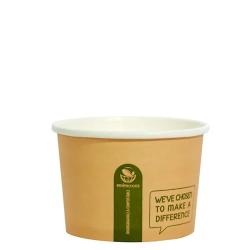 Soup Bowl Heavy Board Round PLA Kraft 8 oz