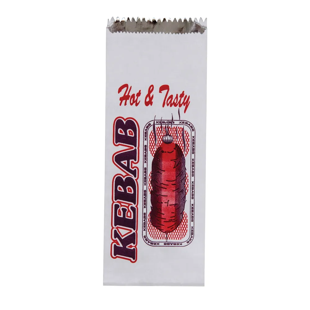 Printed Foil Lined Paper Kebab Bag