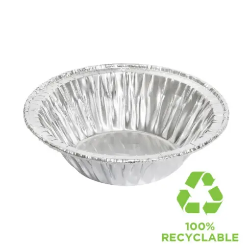 [18-MRO305] 60ml Small Shallow Round Foil Tart Case