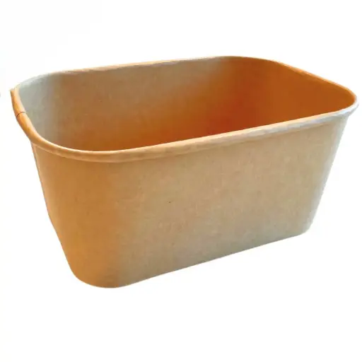 [24-M1000KTA] 1000ml Kraft Rectangle Takeaway Container