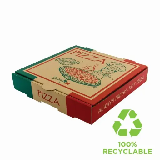 [45-P09B] 9in Brown Originale Printed Pizza Box