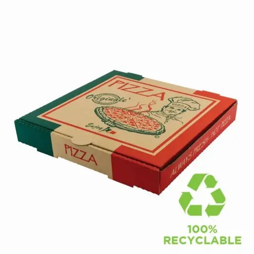 [45-P11B] 11in Brown Originale Printed Pizza Box