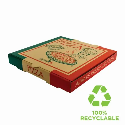 [45-P13B] 13in Brown Originale Printed Pizza Box