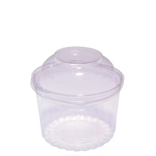 [C-4016DL] Show Bowl Dome Hinged Lid Clear 16oz / 455 ml