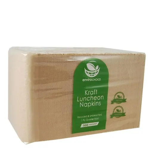 [EC-NL0115] Napkins 1 Ply Quarter Fold Kraft Luncheon