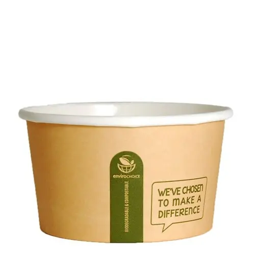 [EC-SC012] Soup Bowl Heavy Board Round Pla Kraft 12oz