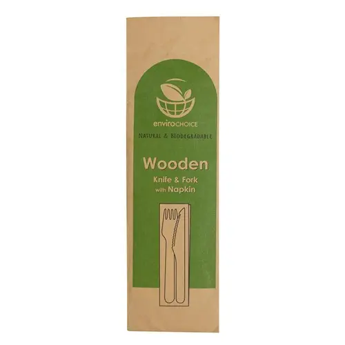 [EC-WC0835] Cutlery Wooden Fork / Knife / Napkin