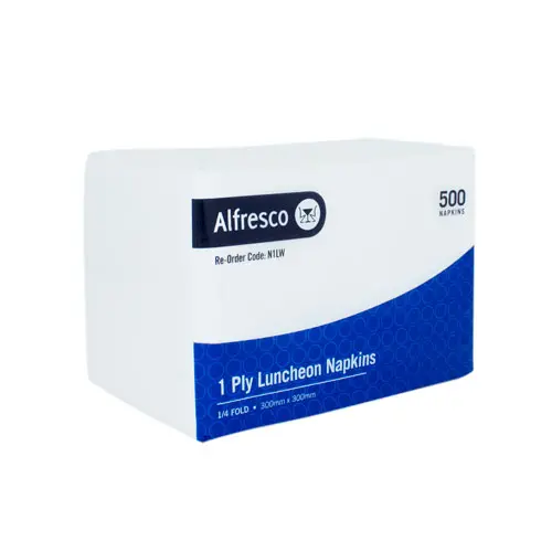 [N1LW-F] 1 Ply White Luncheon Napkin 1/4 Fold