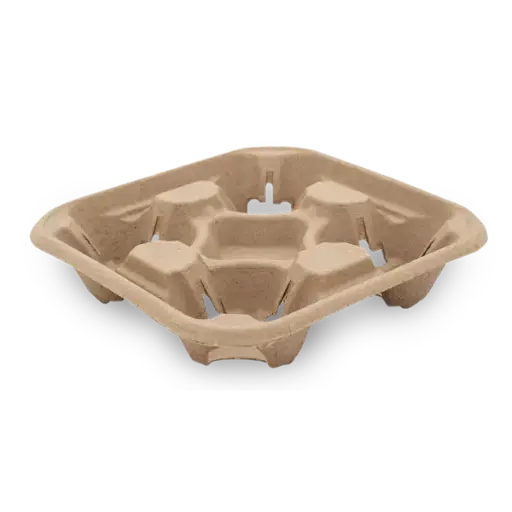 [MF4CT] Moulded Fibre 4 Cup Carry Tray