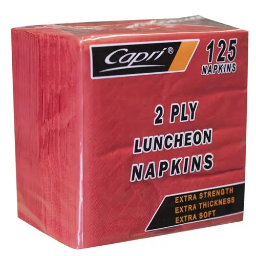 [C-NL0122] Napkins 2 Ply Qtr Fold Red Luncheon