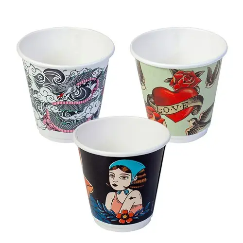 [EC-HC0766] 8 Oz Super Paper Coffee Cup Double Wall Ink Series