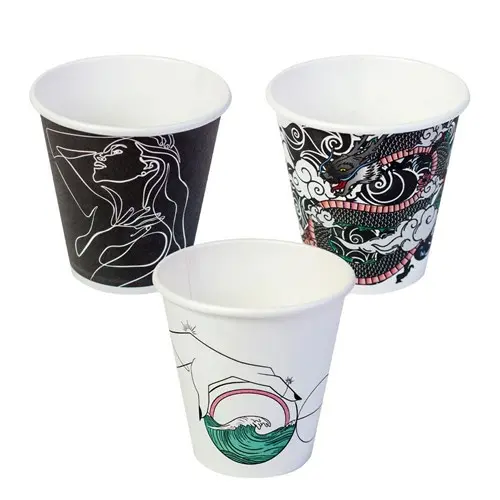 [EC-HC0786] 8oz Super Paper Coffee Cup Single Wall Ink Series