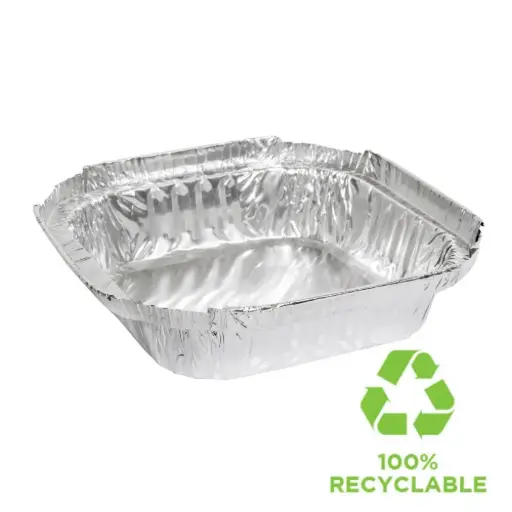[18-MSQ403] 270mL Square Shallow Foil Tray